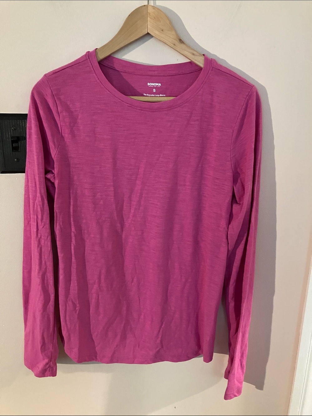 Sonoma Long Sleeve Crewneck Top - Hot Pink